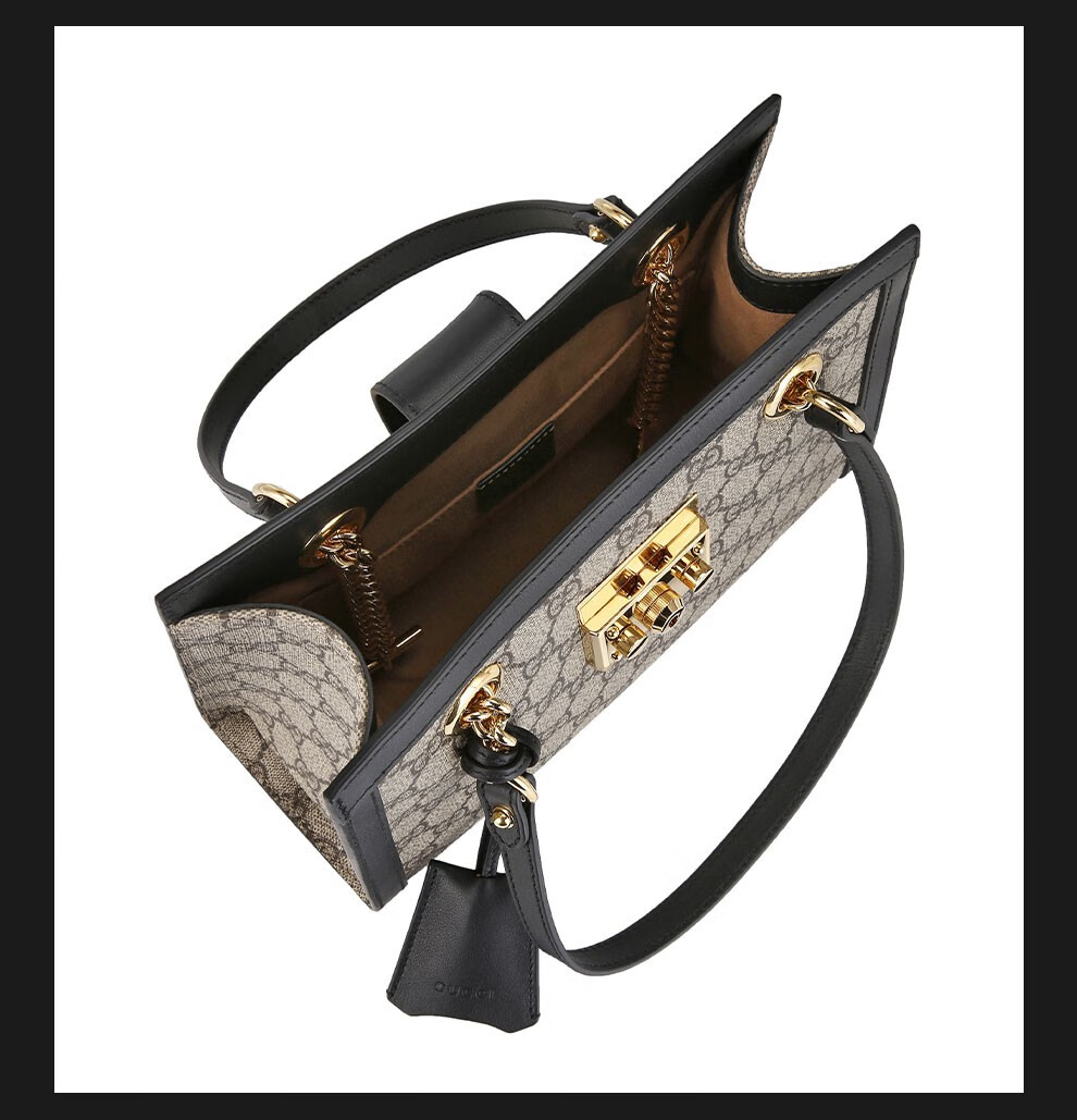 gucci古驰padlock系列小号经典gg印花人造帆布肩背包单肩包女包498156