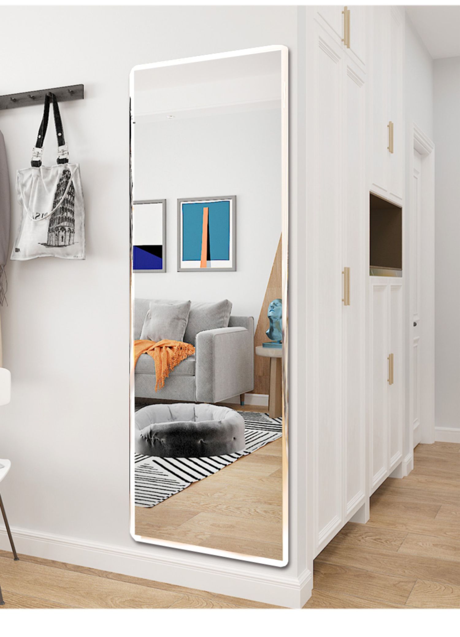 麟客轩全身穿衣镜贴墙自粘挂墙学生宿舍低价壁挂粘贴家用小户型试衣