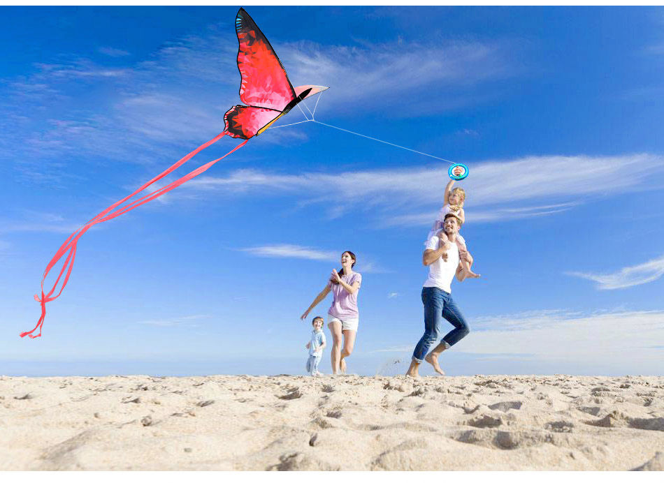 蝴蝶风筝易飞水晶钻石情侣蝴蝶儿童风筝2米粉蝶不带轮线