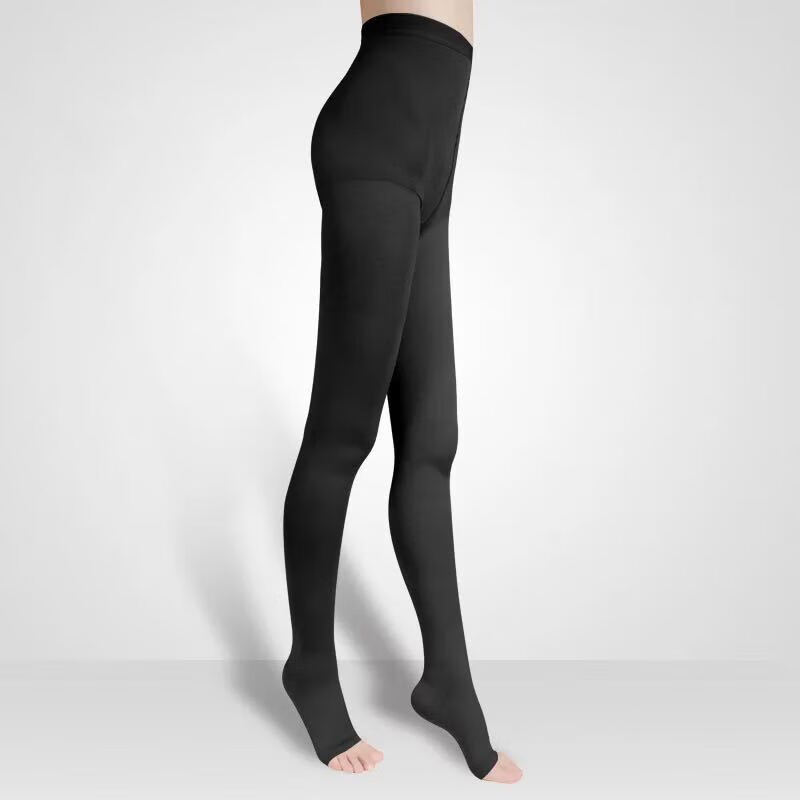 医用静脉曲张弹力袜连裤袜三级男女防止治疗型压力袜 一级压力-黑色包