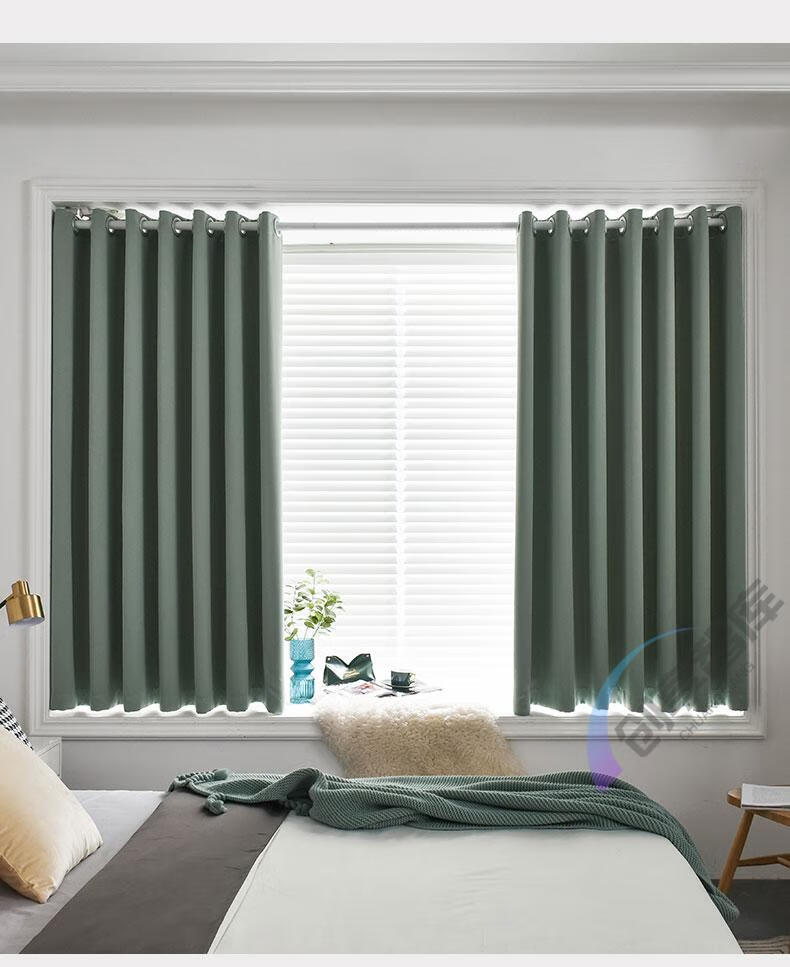 刻师傅 窗帘伸缩杆 卧室免打孔窗帘伸缩杆一整套简易安装全遮光2021年