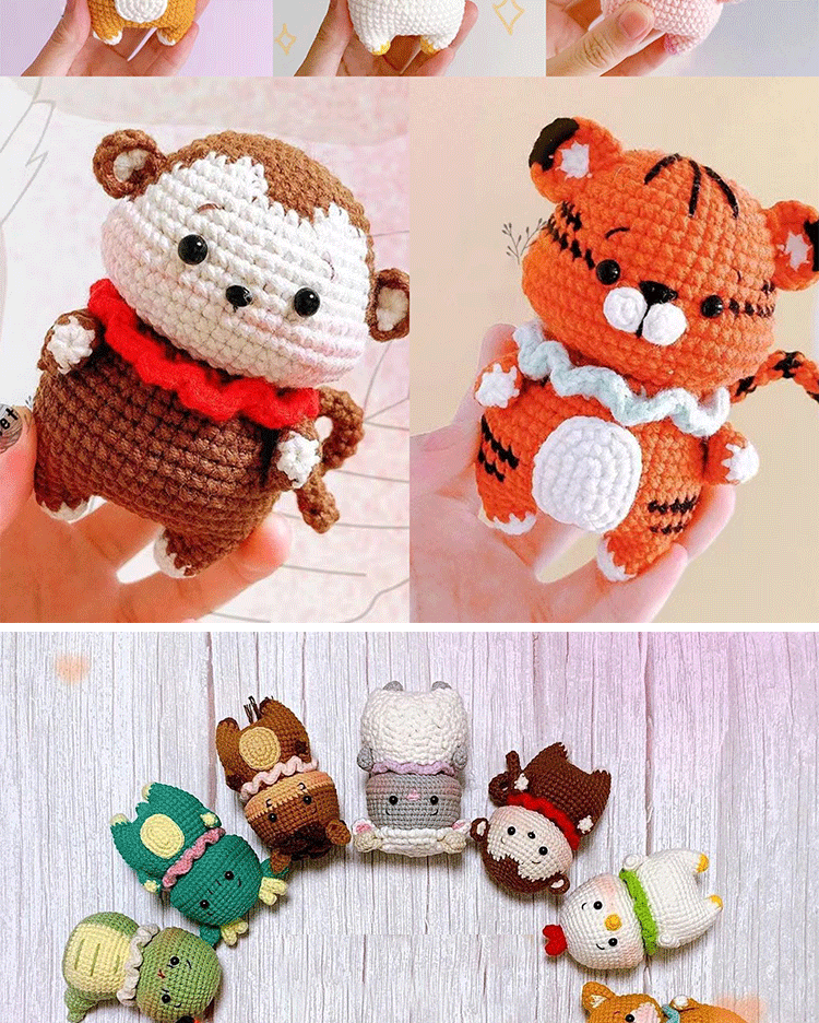 可狄十二生肖diy钩针玩偶挂件编织小老虎挂件新年礼物材料包 小牛