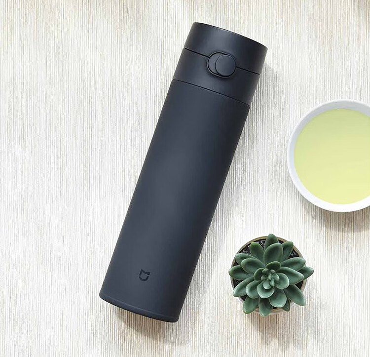 内胆学生保温保冷水杯商务办公室茶杯情侣对杯小米保温杯弹盖版藏青色