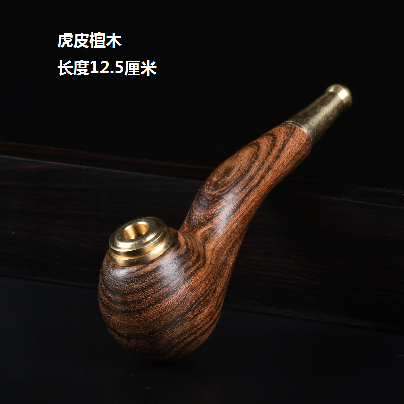 【匠心品质】老式旱烟斗纯铜老年人 全实木烟斗男士手工烟袋锅弯式