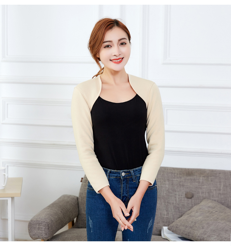 全棉加绒长袖护肩保暖睡觉男女肩周炎防寒产妇坐月子中老年护肩膀坎肩