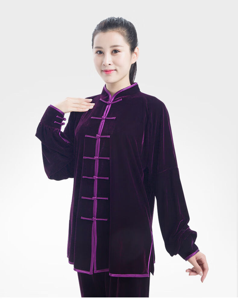 逋曼太极服金丝绒秋冬加厚晨练中老年冬季男女武术服练功服太极拳服装