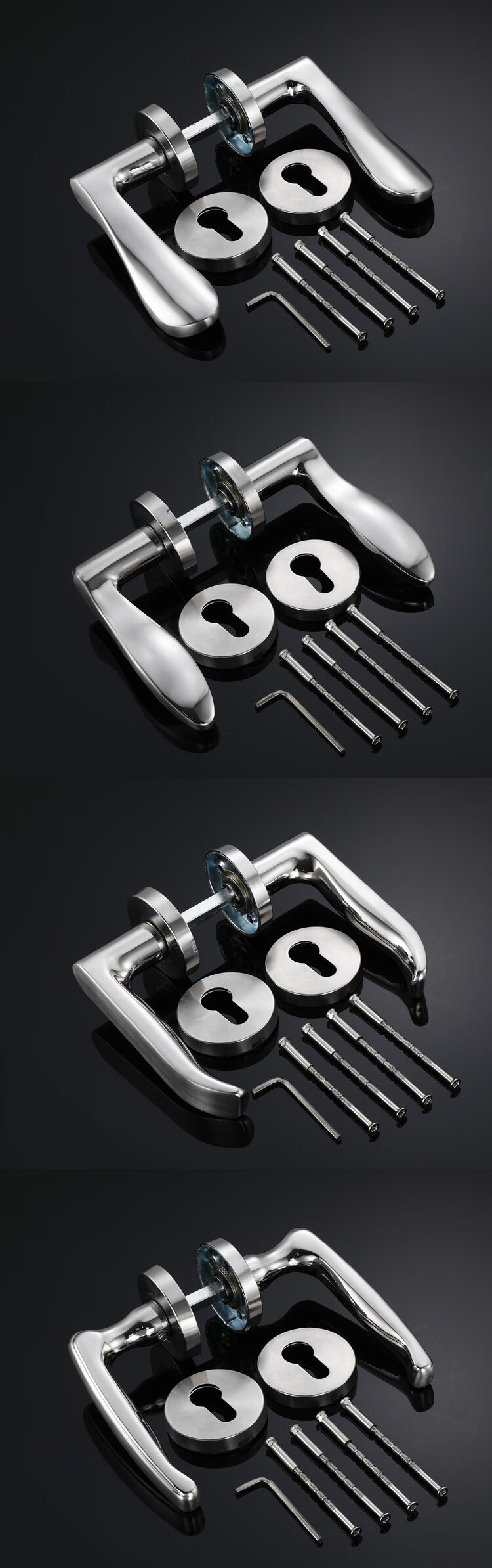 三磊防火门把手304不锈钢室内门通用型双弯执手锁消防通道门把手拉手