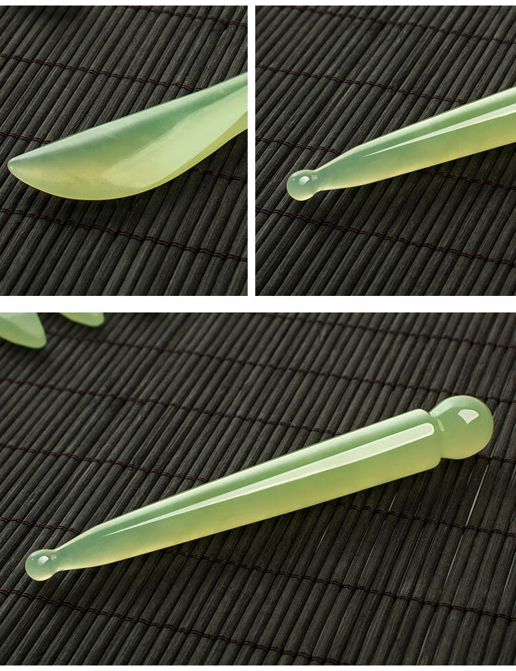 天然玉石点穴拨筋棒女 面部眼部通用 美容院按摩棒排毒刮痧疏通经络