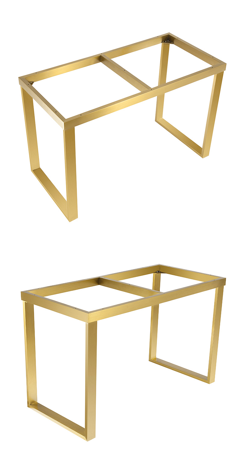 定制不锈钢桌腿桌脚书桌支架吧台腿金属桌子腿轻奢餐桌腿岩板桌架子