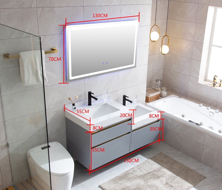 子母盆洗手台双盆浴室柜子母高低大理石洗漱台儿童卫生间洗手洗脸双人