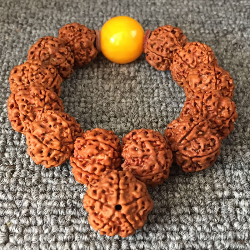 尼泊尔大金刚菩提子5五6六7七8910瓣姜黄皮五星双龙蜂窝原籽手串 7瓣