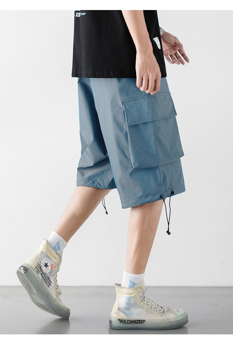 赖哆哆 工装短裤男2020夏季新款宽松五分裤男士时尚休闲多口袋中裤速