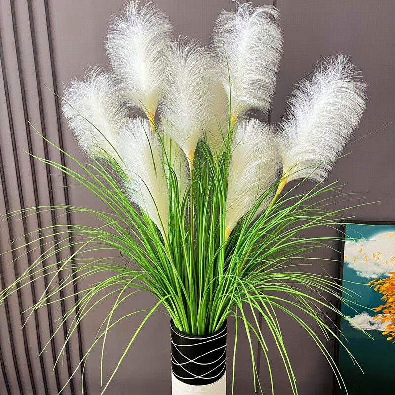 仿真芦苇草花干花客厅摆件芦苇花束落地摆假花装饰摆设仿真花 芦苇花
