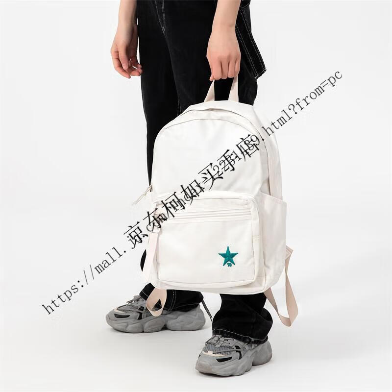 匡威converse双肩包女校园学生书包男大容量百搭休闲运动背包 象牙白