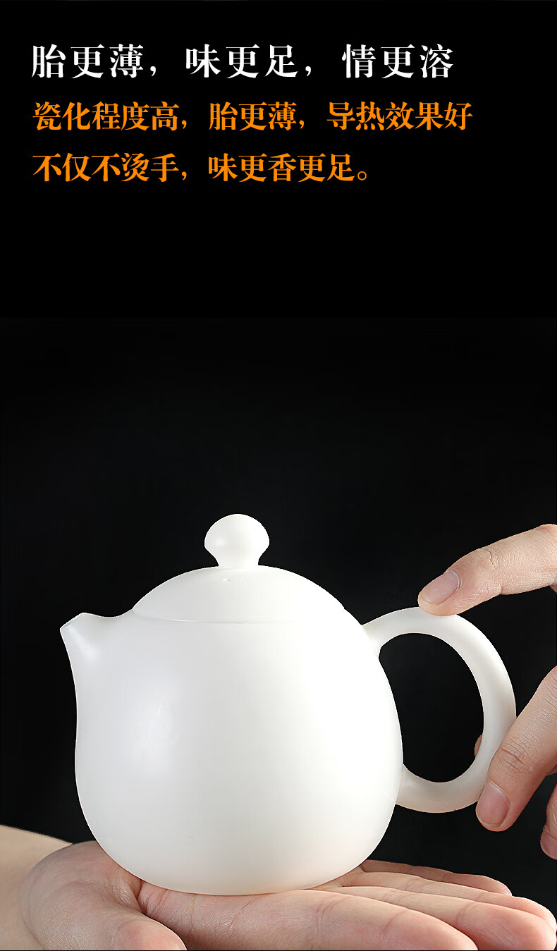 古垚guyao许瑞卿明皿手工德化白瓷茶壶薄胎玉瓷功夫主人壶瓷壶禅语壶