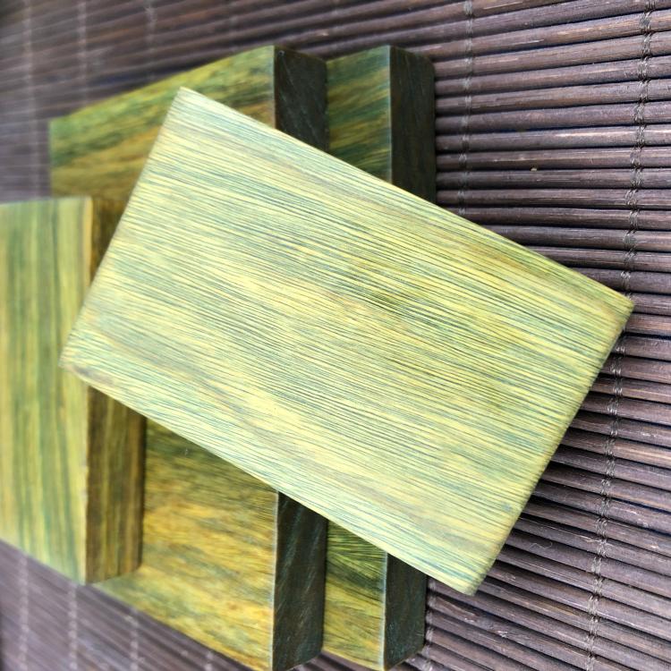 绿檀原木佛珠手串木料diy木梳梳子料手镯刀柄弹弓料戒指料331两块