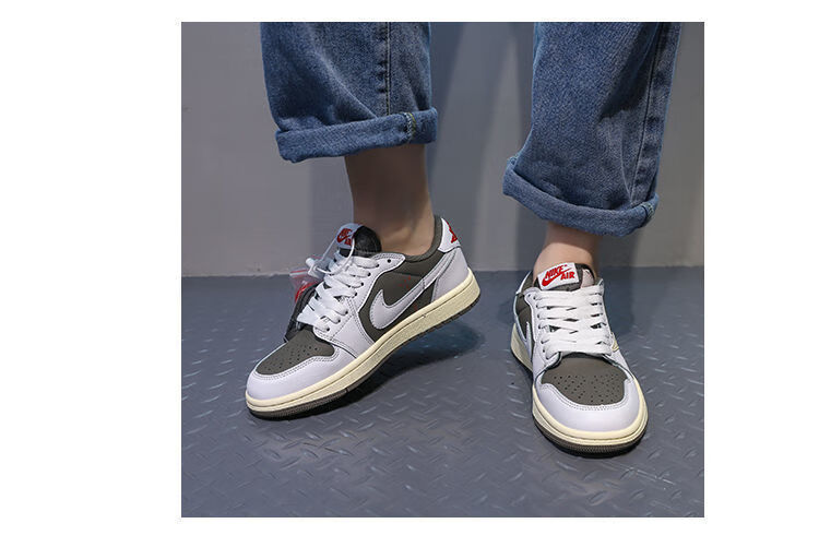 倒钩纯原藤原浩白蓝黑墨绿白灰校园运动板鞋男鞋 aj藤原浩倒钩 35