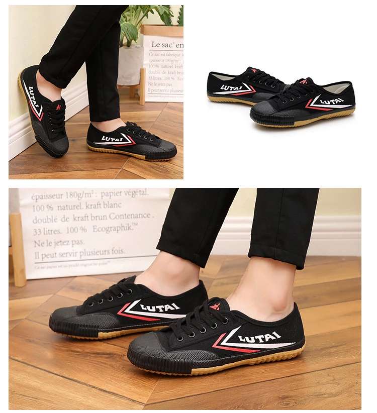 鞋武术鞋儿童训练专用男软底练功鞋太极帆布鞋练武鞋大波纹鞋军绿色33