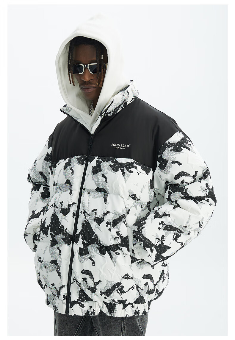 【ssur plus】iconslab 立体涂鸦棉服冬季保暖情侣宽松