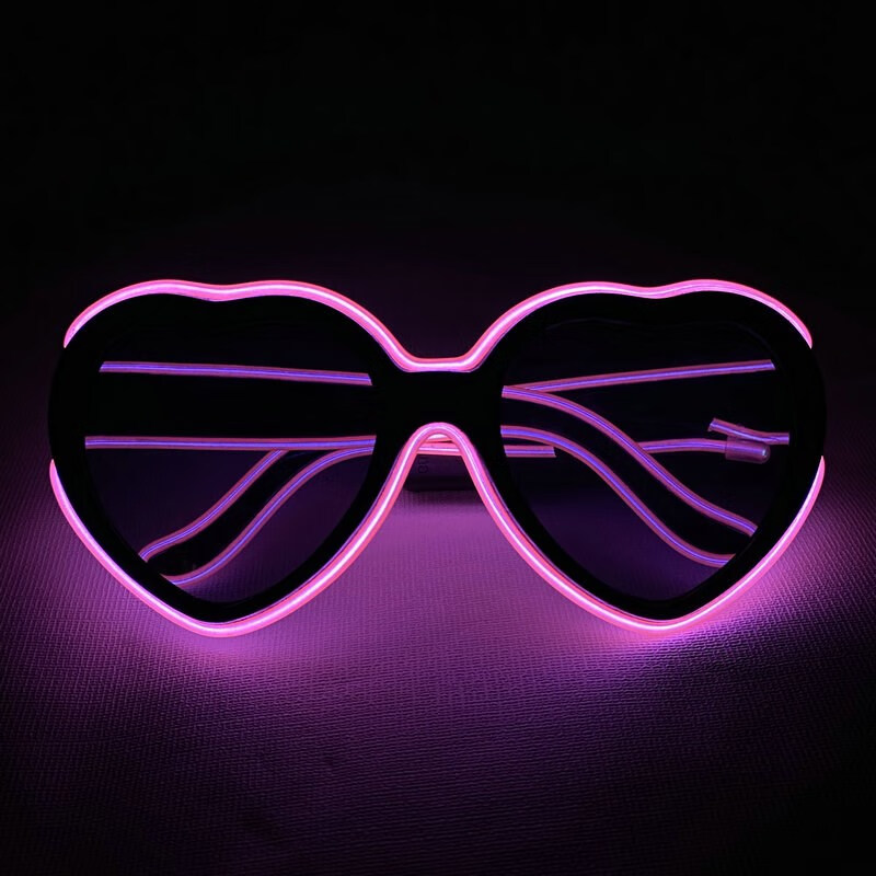 禹芬el新个性时尚赛博朋克发光眼镜酒吧蹦迪心形墨镜炫酷夜店ktvwjx