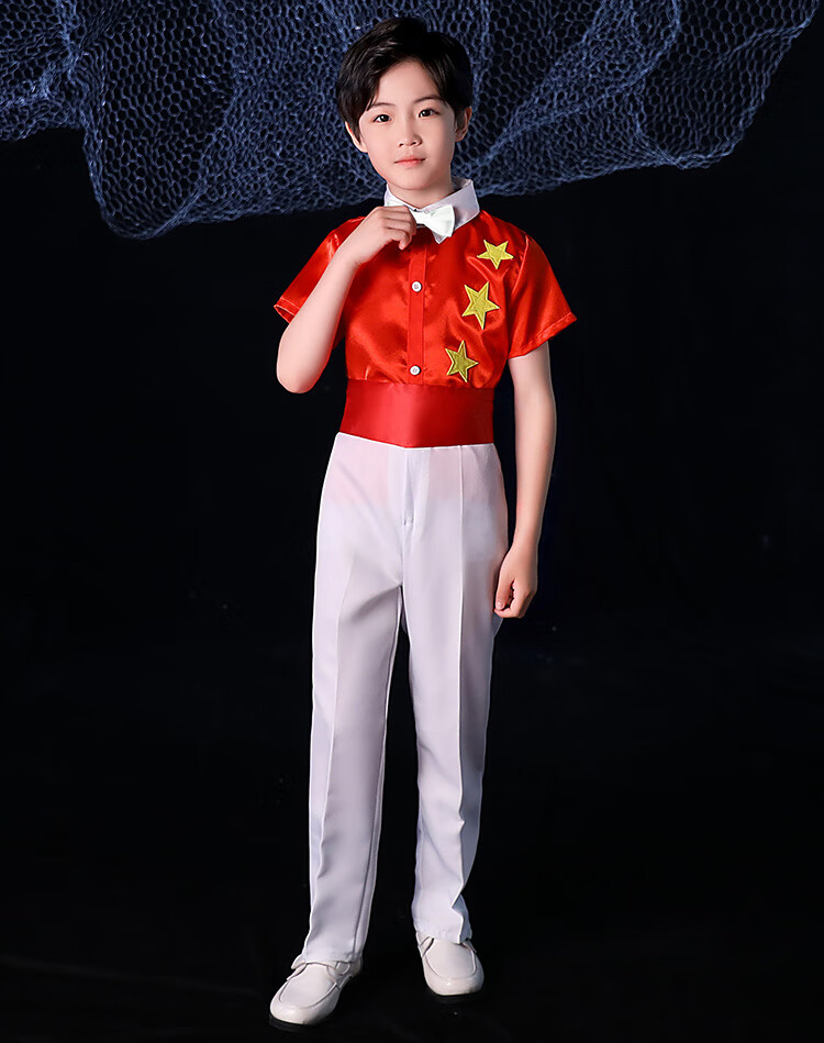 六一六一儿童合唱唱演出服红星闪闪爱国中小学生红歌朗诵表演服装民族