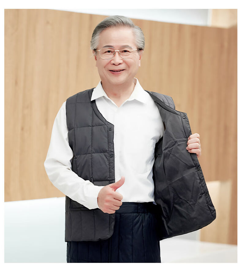 中老年羽绒马甲男加厚老年人鸭绒背心老头装马夹爷爷爸爸冬装衣服品牌