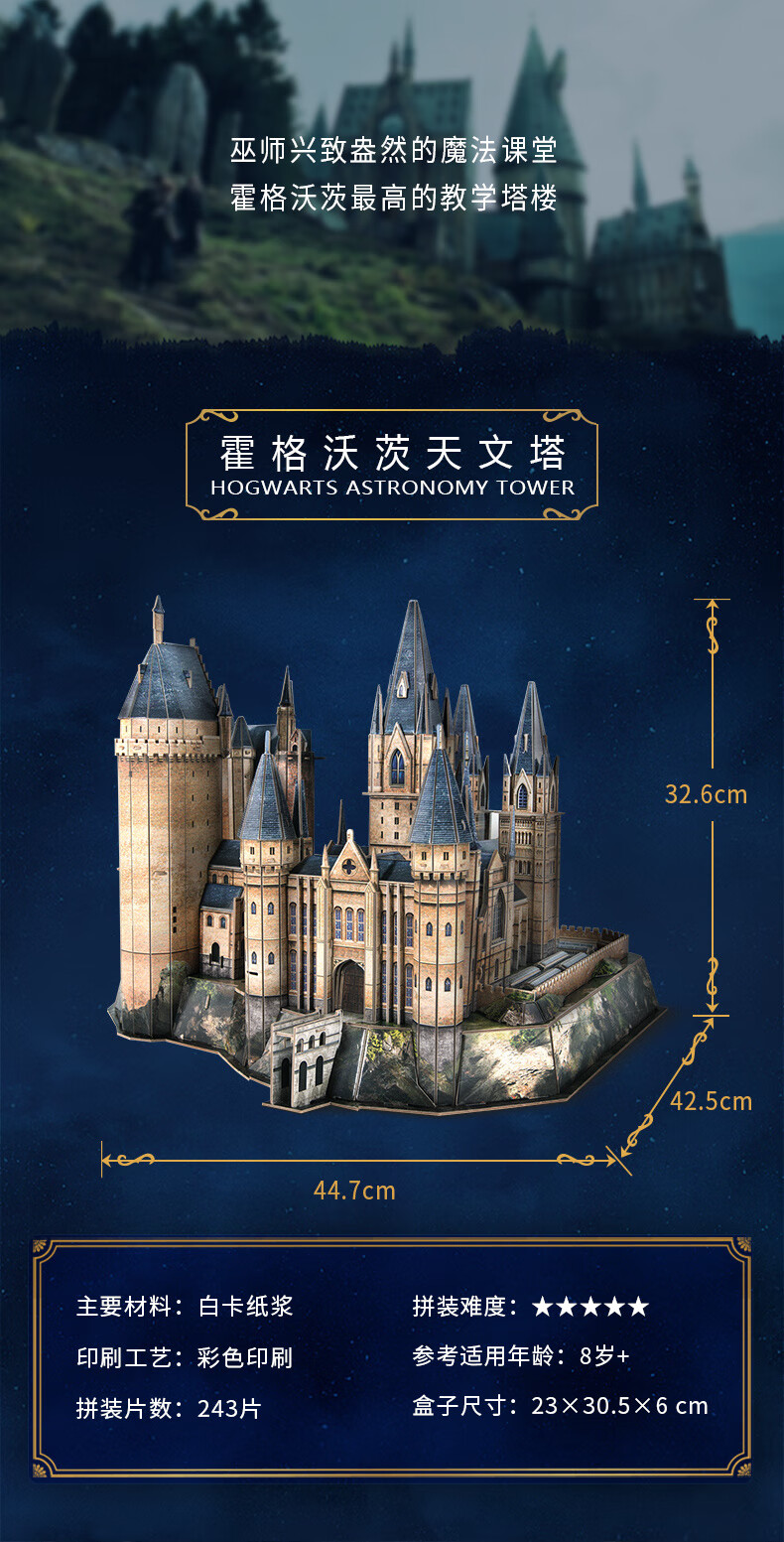 哈利波特霍格沃茨魔法城堡3d立体手工拼装建筑纸模型拼图会飞的车500