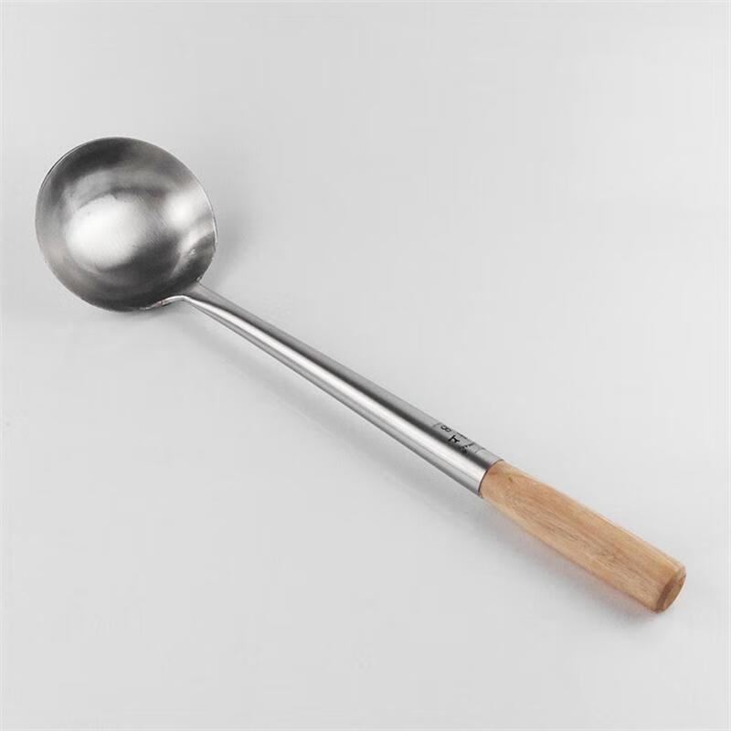 木把防烫锅铲木柄磨砂汤勺 多用勺铲长柄大炒勺手勺厨师炒菜专用 1号
