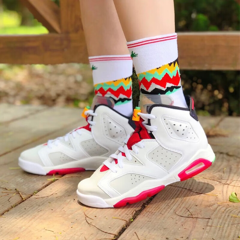 耐克nike air jordan 6 hare aj女款白红彩蛋兔八哥篮球鞋 384665