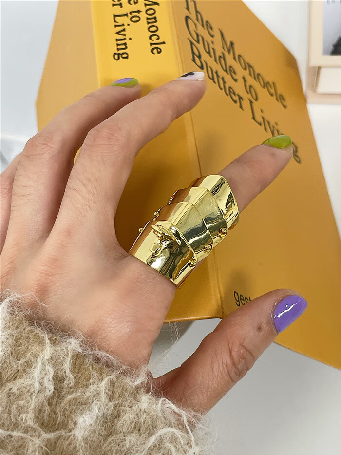 65nana西太后盔甲土星多层戒指薇薇安中性朋克风酷帅潮未来感指环 彩