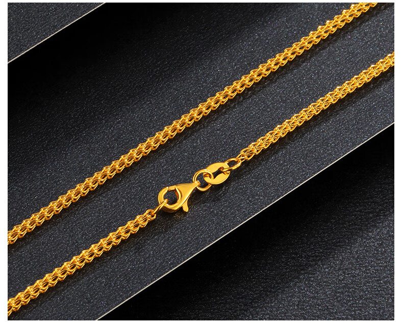 老凤凰同款款黄金项链女999足金圆肖邦锁骨链长款显粗素金毛衣链ins风