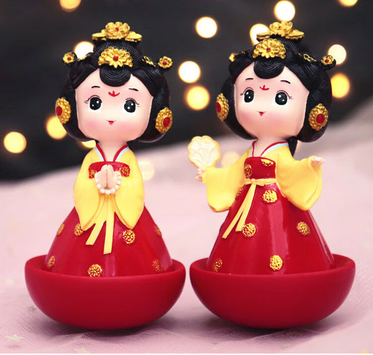 【新品】大唐不夜城不倒翁小姐姐摆件公主复古宫廷风唐朝仕女娃娃装饰