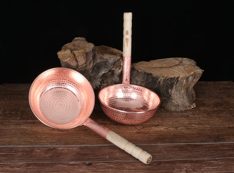 新款云南江川手工铜锅 老村巧匠米粉锅加厚紫奶锅小锅米线电 圆底加厚