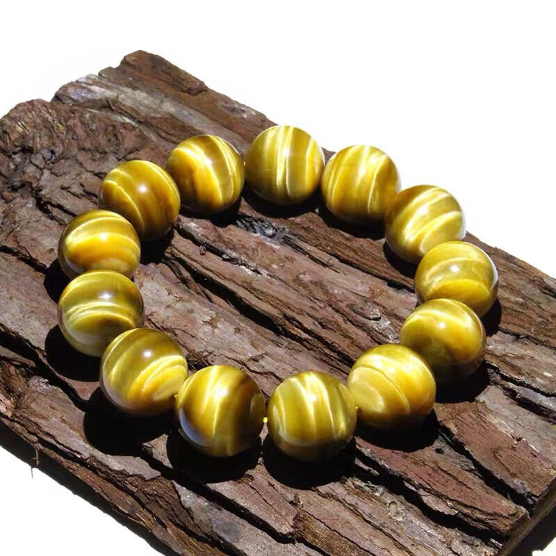 逸喜缘 金虎眼石手串男女款礼物【7a收藏级】强猫眼金黄色虎睛石手链