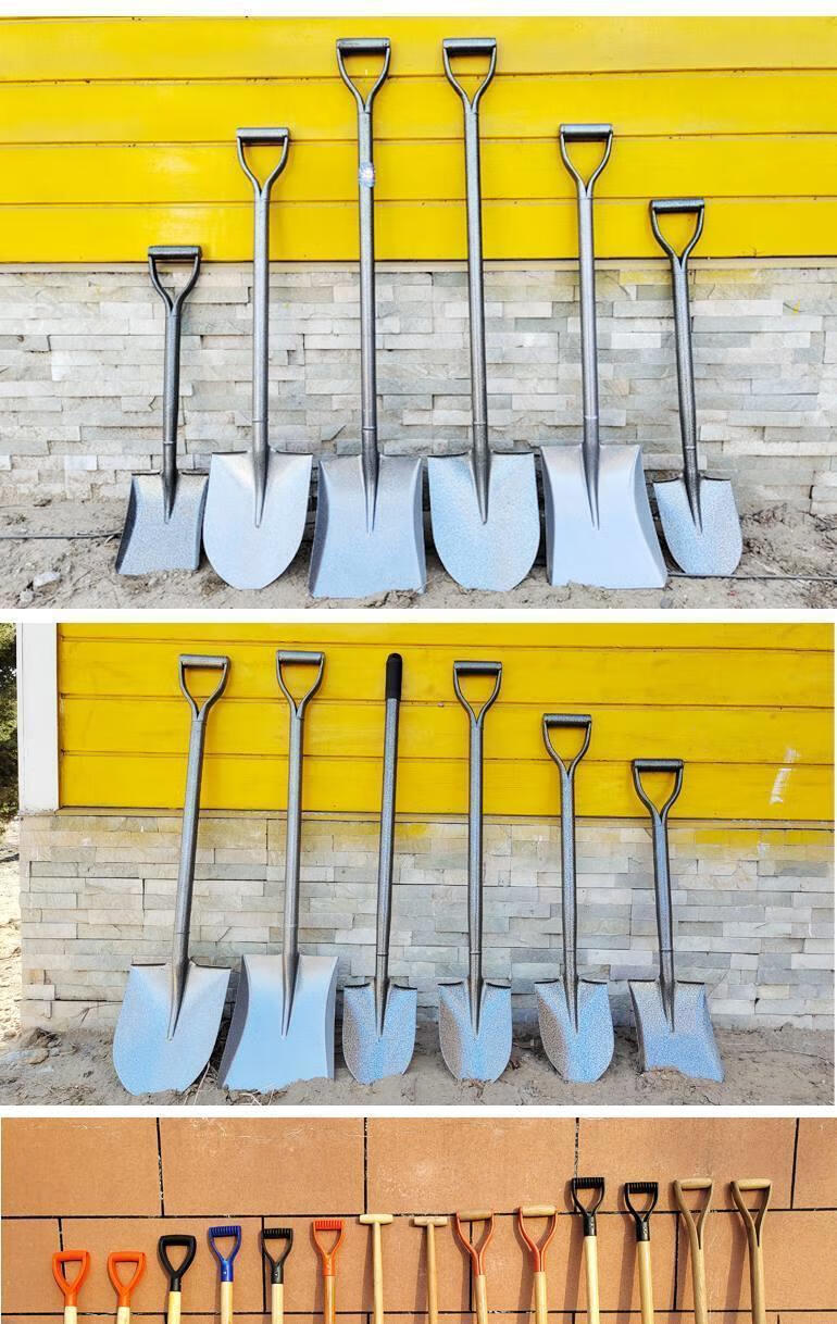 铁锹农用挖土种菜加厚园艺工具小铁铲农具锰钢一体锹铲土铲子 直杆全