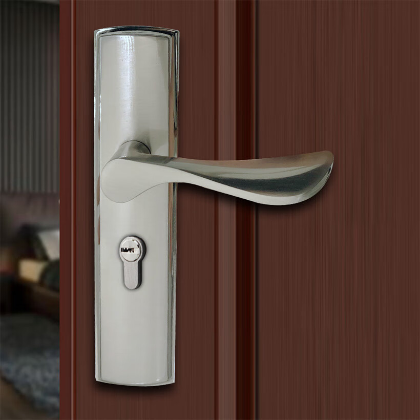 5050双舌插芯门锁面板孔距可调免开孔门把手5045插芯5050大单舌锁整套