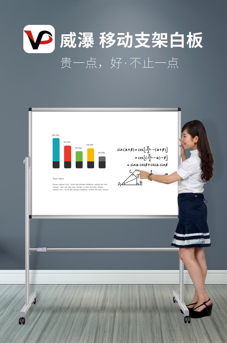 vizpro白板支架式寫字板辦公可移動磁性會議室培訓班教學大黑板白板