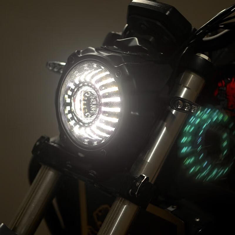 适用于贝纳利502c大灯 幼狮500幼狮800幼狮250改装总成圆灯 太阳型双