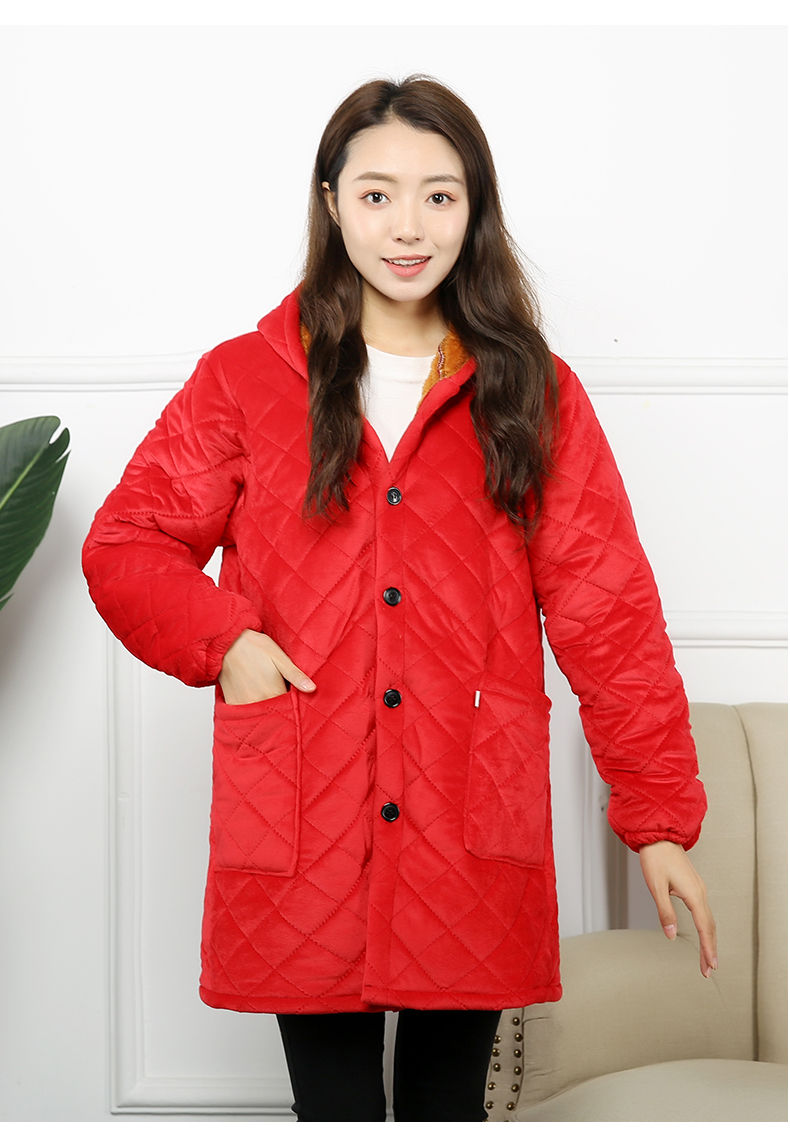 南极人nanjiren 冬季成人加厚加绒加棉保暖罩衣中长款工作服男女围裙