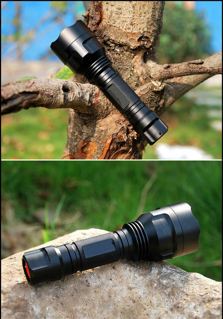 手电筒强光c8t6多功能超亮定焦可充电防水防身led远射户外家用c8标准