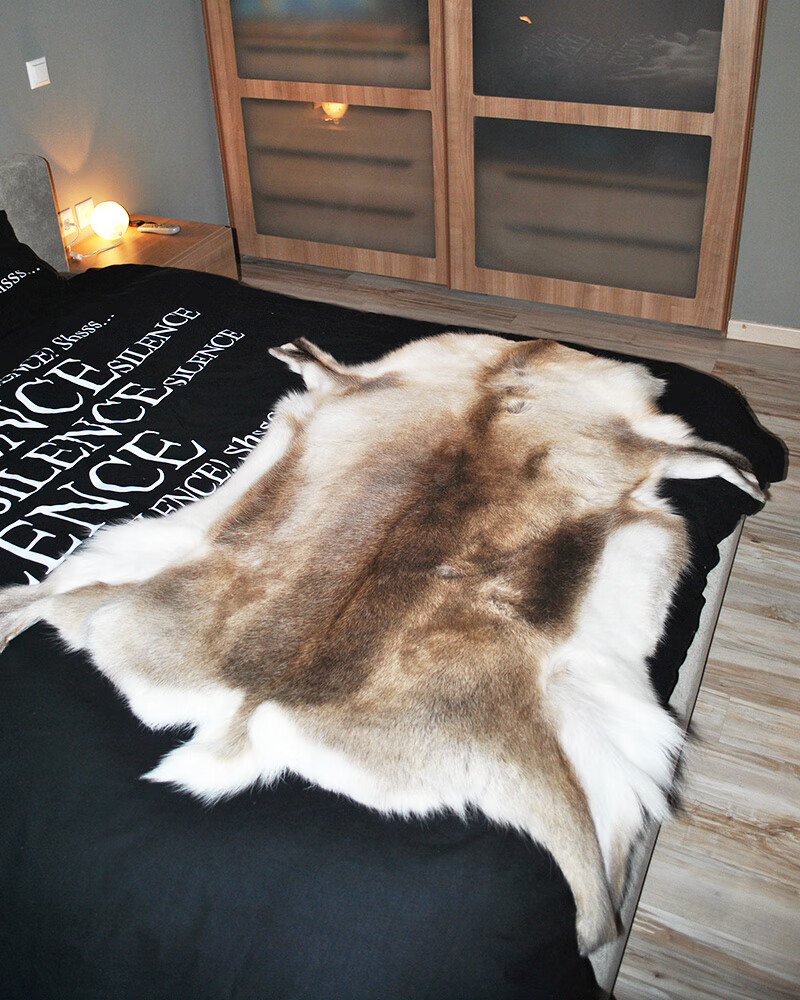 澳尊北欧芬兰整张驯鹿皮卧室客厅地毯皮草北欧简约天然色 自然色 尺寸