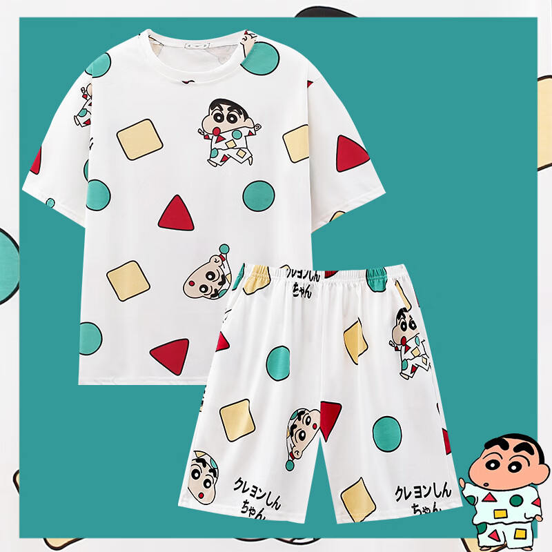 睡衣男秋季学生日系卡通蜡笔小新睡衣男同款秋季薄款学生情侣家居服