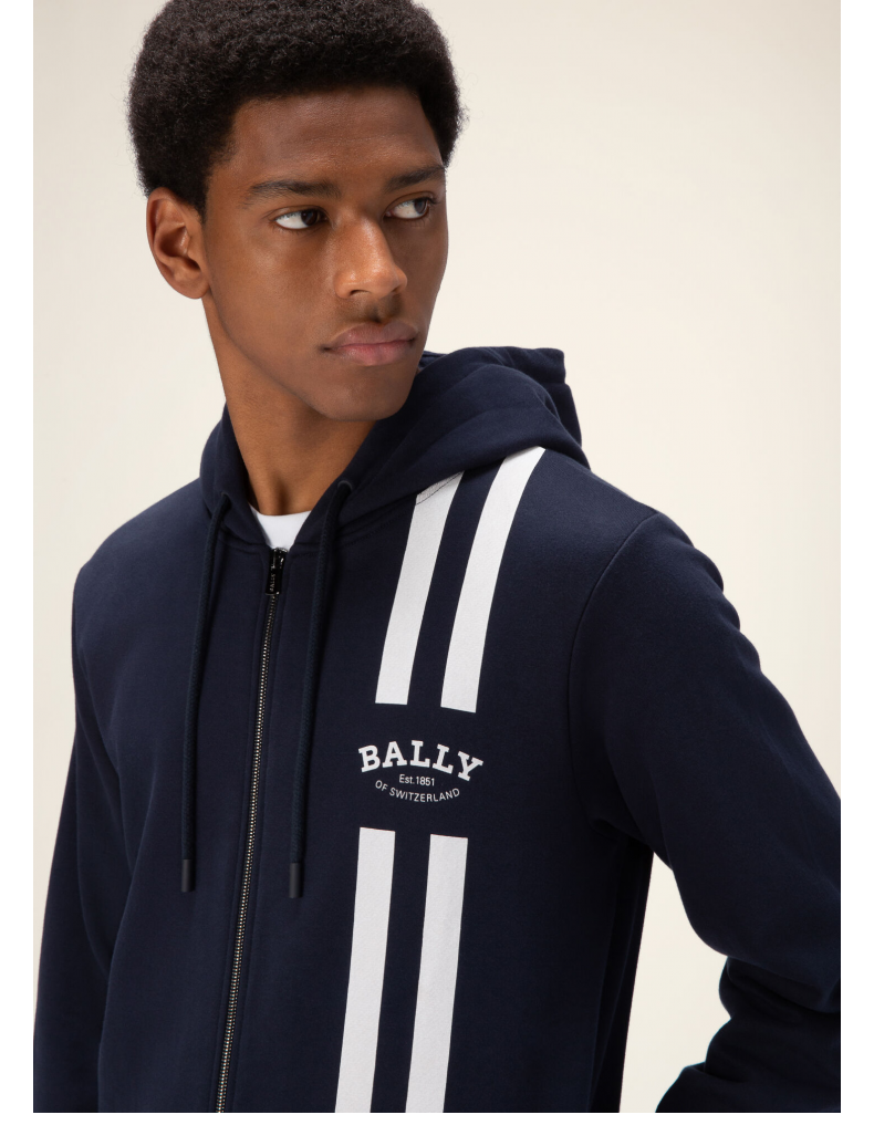 bally/巴利官方2022新款男士黑色棉质运动衫6300139 蓝色 l【图片