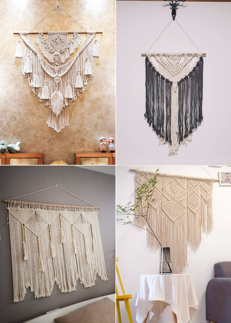 童路北欧流苏挂毯手工编织民宿装饰床头玄关艺术挂饰波西米亚客厅壁毯