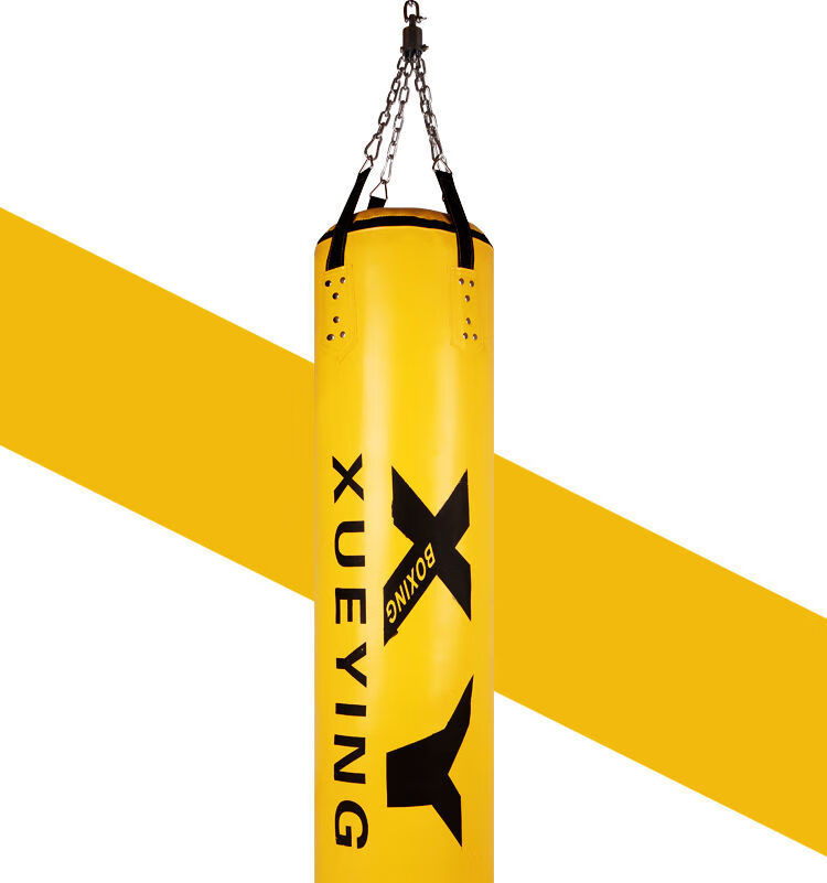 拳击训练器材高强度纤维家用泰拳散打跆拳道沙袋儿童打拳沙包黑色空皮