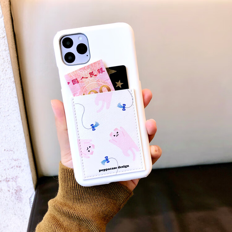 泡泡原创逗猫咪卡套手机壳苹果11pro华为mate30/p40pro/iphonex硬