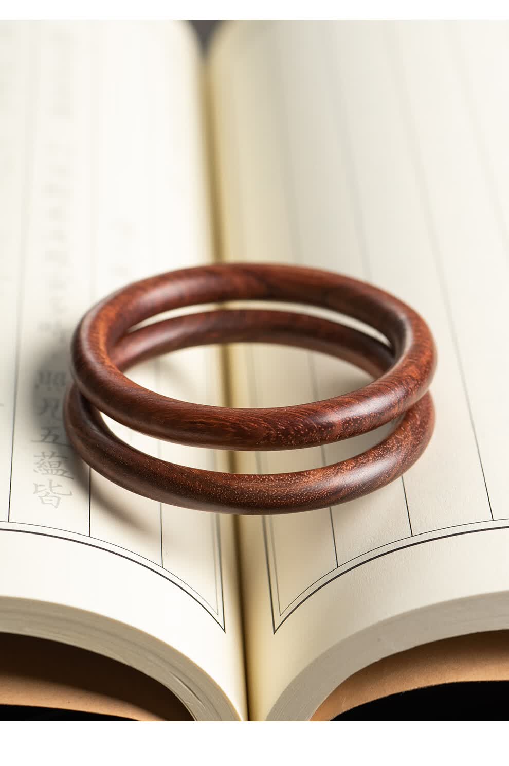 海南黄花梨紫檀手镯男士高油密木质复古风手环民族简约手饰细圆条镯子