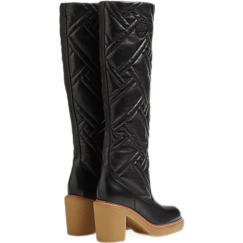 爱马仕(hermes) 女士长款高跟皮靴子马丁靴罗马靴厚底鞋短靴马赛克