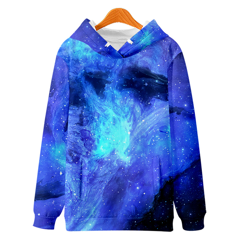 星空卫衣男潮连帽春秋薄款独角兽加绒外套韩版潮流青少年冬季衣服 02