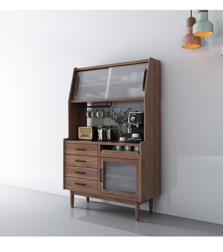 餐边柜高柜日式实木现代简约轻奢酒柜置物架餐柜歺边柜超薄北欧简约全